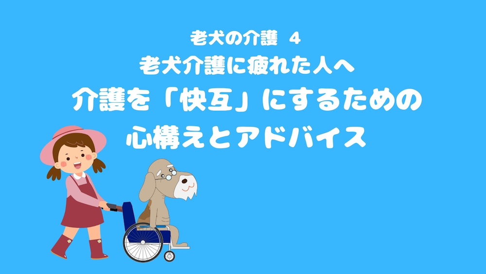 老犬の介護④：老犬介護に疲れた人へ。介護を「快互」にするための心構えとアドバイス