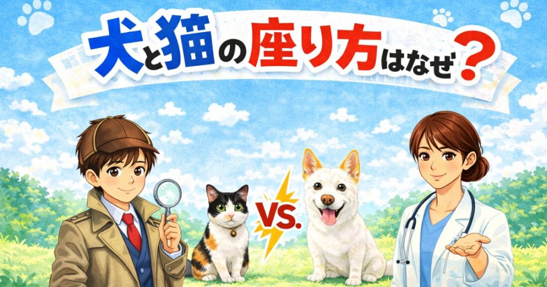犬と猫はどうして座り方が違うの？理由と見分け方【蒼太探偵シリーズ】｜佐倉市の動物病院なら若山動物病院