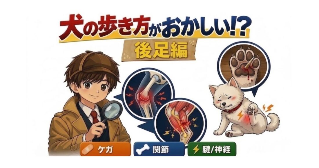 【蒼太探偵シリーズ】犬の歩き方がおかしい？後ろ足のびっこは危険？原因と受診の目安｜佐倉市の動物病院なら若山動物病院