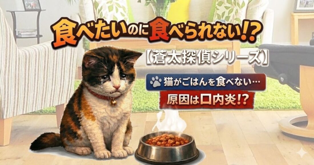 猫がごはんを食べたいのに食べない原因は？口内炎の症状と受診の目安【蒼太探偵シリーズ】｜佐倉市の動物病院なら若山動物病院