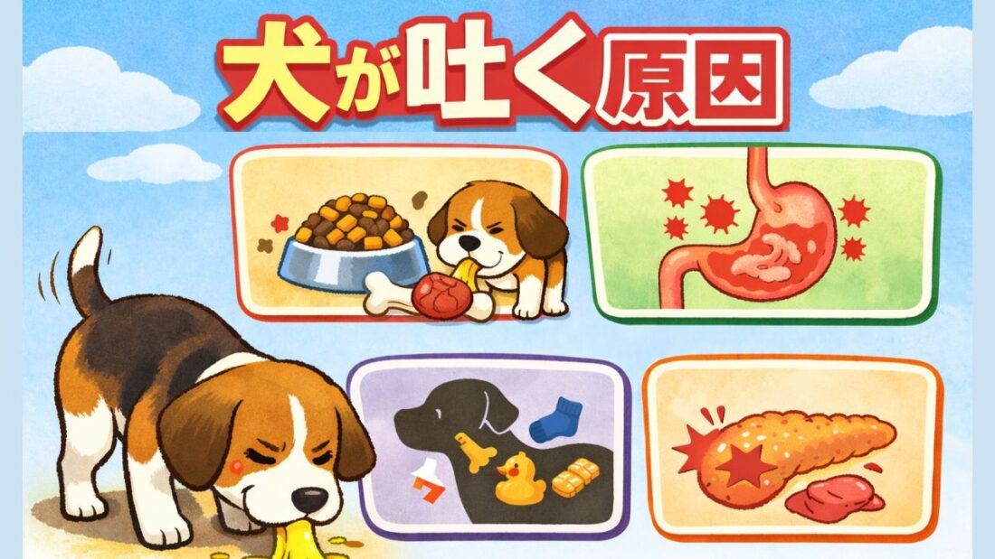 犬 吐く 原因 イラスト