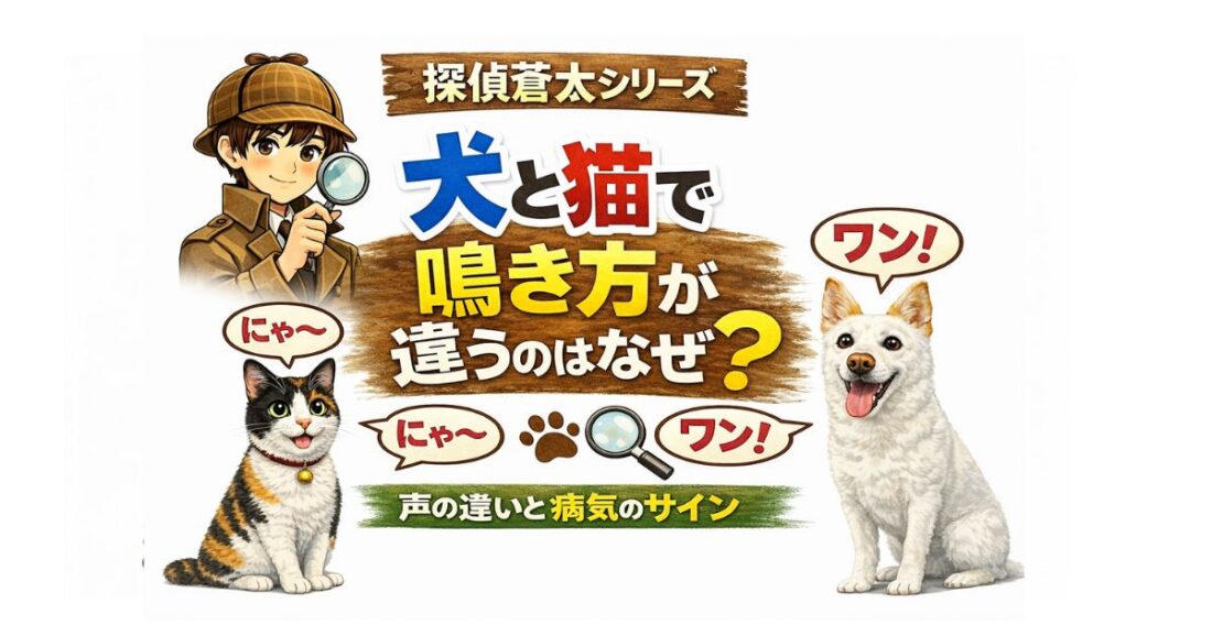 犬と猫の鳴き方はなぜ違う？猫は長く犬は短い理由と声が変わる病気【探偵蒼太シリーズ】｜佐倉市の動物病院なら若山動物病院