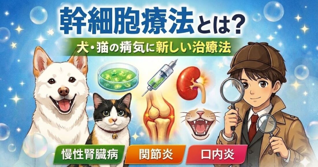 幹細胞療法とは？犬・猫の病気に使われる理由と効果・受診の目安｜蒼太探偵シリーズ｜佐倉市の動物病院なら若山動物病院